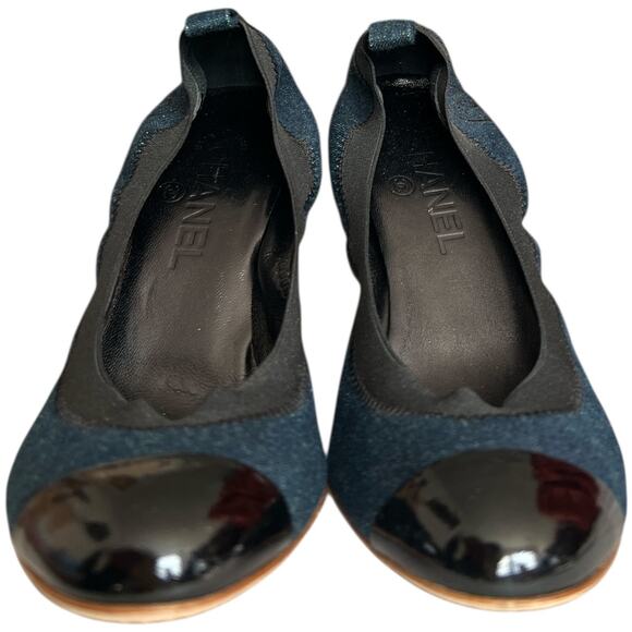 Chanel Vintage Blue Interlocking CC Logo Demin Pumps, IT 38/US8 - Picture 4 of 15